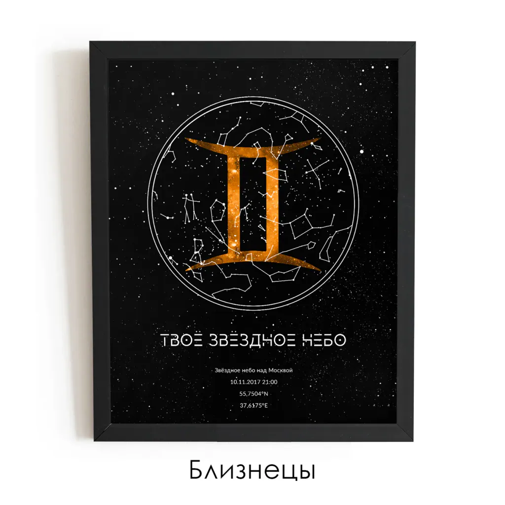 Звёздная карта «Знаки зодиака»: знак Близнецов
